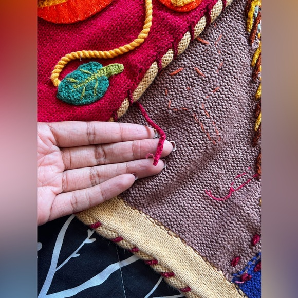 Vintage 80โs Berek Fall Harvest / Thanksgiving Cardigan Sweater L ๐๐๐ฆ - Picture 6 of 7